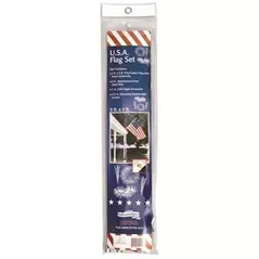 FlagZone Set 3'x5' Poly Cotton US Flag W/ 6' Pole