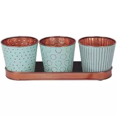 Robert Allen 4" Concord Garden Planter Set Copper