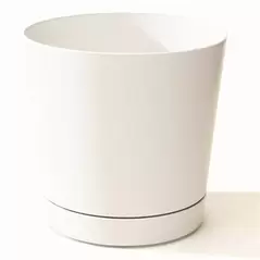 Majestic 10" Cylind Pot White Full Depth Glossy