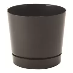 Majestic 12" Cylind Pot Black Full Depth Glossy