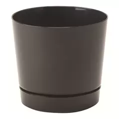 Majestic 8" Cylinder Pot Black Full Depth Glossy