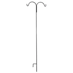 AGW 90"x24" Tall Double Shepherd Hook Black
