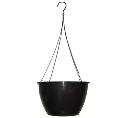 BLD 16.00 SL HANGING BASKET 16.00 X 9.75 18.9 L 5 GALLON WITH BLACK FLEX 26"HANGER BLACK 15/CS 20CS/PL