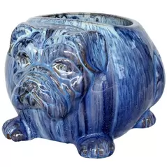 MCarr 15" Bulldog Planter Falling Blue