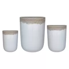 MCarr 12pc Tall Round Planter Pallet Volcanic White