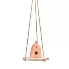 Primitve 8" Hanging Hardwood with Jute Hanger