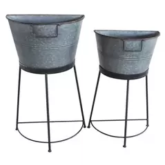 VCS 2pc Half Washtub Planters Set