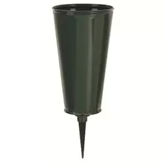 Memorial Vase 5" Green Large Flat Bottom