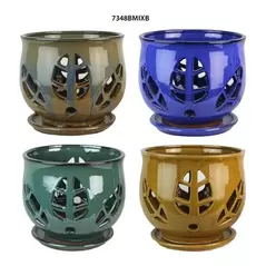 MCarr 8PC 6.5" Tulip Leaf Orchid Pot Mixed Asst