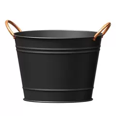 Panacea 8" Washtub Matte Black with Copper Handles