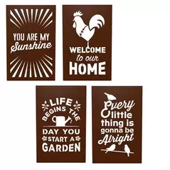 Panacea 11x17" Engraved Rust Garden Wall Decor