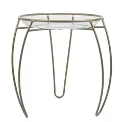 Plastec 12" Metal Main Street Plant Stand w/Scroll Taupe