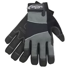 SWI West County Men Work Glove Coal Synthetic Leather Pad Palm