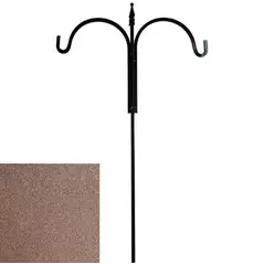 AGW 90"x24" Square Tall Double Shepherd Hook w/ Finial Bronze