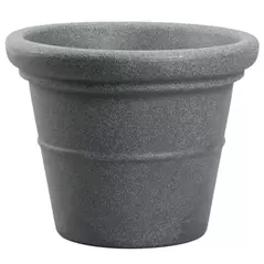 HC 36" Terrazzo Round Planter with Heavy Rim Black Granite Akro Mils