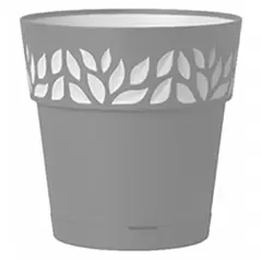 Deroma 7.9" Leaf Pot Premium Plastic Grey