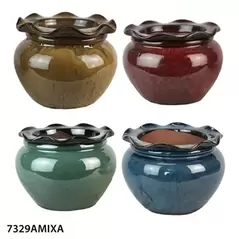 MCarr 4PC 8" Self Watering Scallop Orchid Pot Mixed