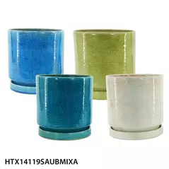 MCarr 12PC Cache Pot W/Sau Set Mixed Colors