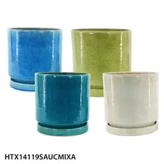 MCarr 18PC Cache Pot W/Sau Set Mixed Colors