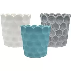 MCarr 8pc 7.1" Scallop Dimple Planter Asst Mixed Colors