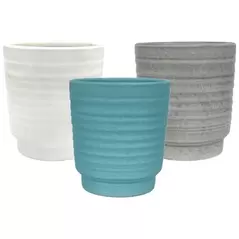 MCarr 8pc 7.1" Ribbed Planter Set Asst Colors