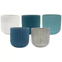 MCarr 12pc 5.9" Scraped Planter Asst Mixed Colors