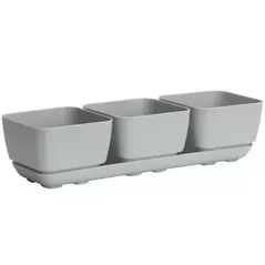 Majestic Trio Planter Grey Herb & Succulent Planter