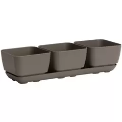 Majestic Trio Planter Taupe Herb & Succulent Planter