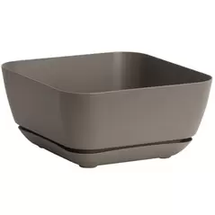 Majestic Gdn Planter Taupe 12"x12" Square Matte