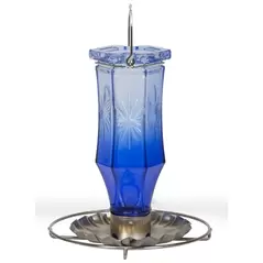 Perky Pet Sapphire Starburst Glass Vintage Seed Feeder