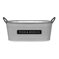 Panacea 16" Oval Feed & Seed Planter White