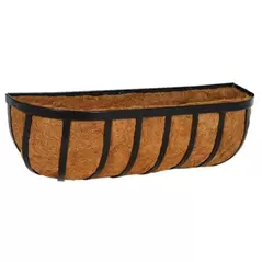 WSP 24" Forge Trough Planter With Coco Liner