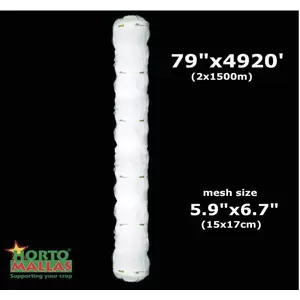 Hortomallas 6.5 Feet by 4920-Feet Professional Grade Vegetable Support Trellis Netting Roll/Scrog Net Roll, (79" x 4920' / 2m x 1500m) (mesh 5.9"x6.7" / 15cm x 17cm)