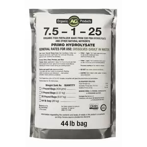 7.5-1-25 Organic Fish Fertilizer Made From Cod Fish Hydrolysate - 44lb Bag