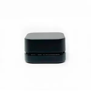 9cc Black SQUARE Glass Jar with Child Resistant Cap - 64 Jars/Tray - SW Packaging