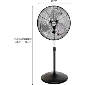 Pro High Velocity Oscillating Metal Stand Fan 20" - Hurricane®