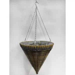 Gardener Select 14 Plastic Cone Hanging Basket Yellow, Blue, Brown, Black