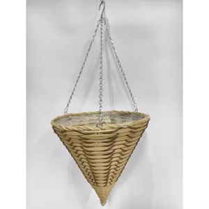 Gardener Select 14 Plastic Cone Hanging Basket Yellow, Brown