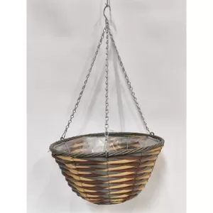 Gardener Select 14 Plastic Round Hanging Basket Grey, Yellow, Dark Red