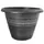 Grower Select 16.00 Wave Planter Silver Brush on Black 4.65gal 25/CS - 16in OD x 11.8in H x 8.56in BD