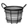 Panacea 8" Wire Basket with Bistro Print Liner Black
