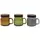 Patio Essentials 5oz Mini Mason Jar Citronella Candle Black Lid Assorted Colors Grey, Wine Bottle Green, Amber