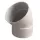 6" Hub White PVC 45 deg 1/8" Bend Solvent Weld Elbow