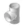 Tee, 3"Hub x Hub White PVC Straight