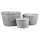 Gardener Select 3pc Grey Woodchip Oval Flower Basket with Plastic Liner