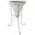 Gardener Select 23"x13" Black Wire Plant Stand with White Willow Cone Basket with Plastic Liner