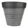 Gardener Select 14" Carved Finish with White Lines Light Grey Planter