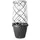GROWER SELECT 13IN LATTICE ROUND W/12IN TRELLIS CAGE BLACK W/WHITE BRUSH 36/CS