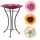 Panacea 3pc 14" Assorted Glass Bird Bath with Stand - Pink Mum, Sunflower & White Magnolia