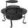 Gardener Select 36"x36"x26.7" Round Fire Pit Table Black w/Swing Arm Cooking Grid, Metal Cover & Poker